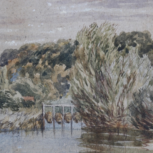 216 - David Cox Junior (1809 - 1885), on the Thames at Marlow, watercolour, 33cm x 49cm, framed