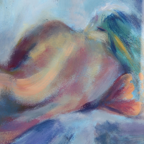 217 - Judy Dewsbury, nude life study, oil on paper, signed and dated 2009, 40cm x 60cm, framed