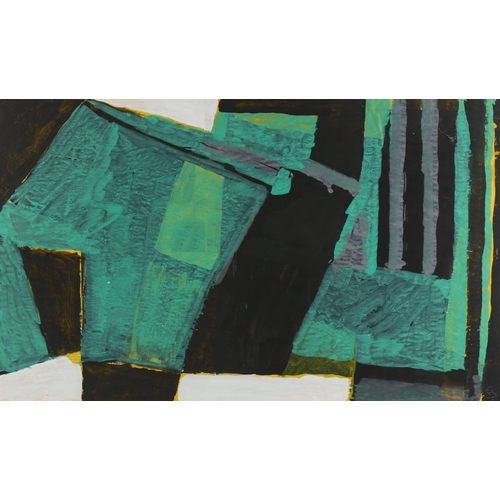 22 - Frank Beanland (1936 - 2019), green abstract, watercolour on paper, 37cm x 59cm, framed