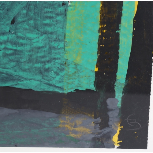 22 - Frank Beanland (1936 - 2019), green abstract, watercolour on paper, 37cm x 59cm, framed