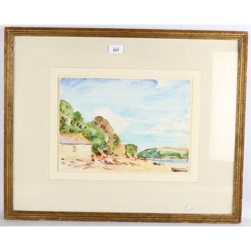 227 - William de Glehn RA (1870 - 1951), St Anthony Meneage, Cornwall, pencil and watercolour, signed and ... 