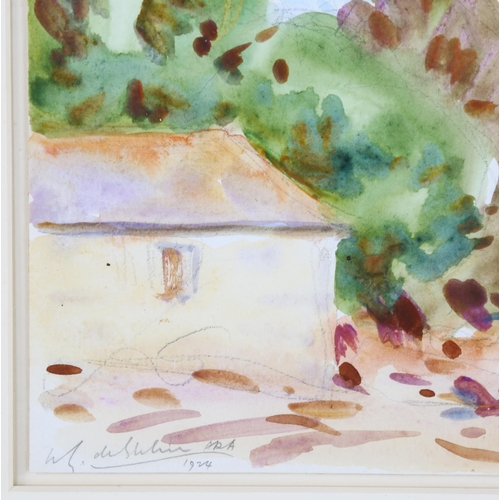 227 - William de Glehn RA (1870 - 1951), St Anthony Meneage, Cornwall, pencil and watercolour, signed and ... 