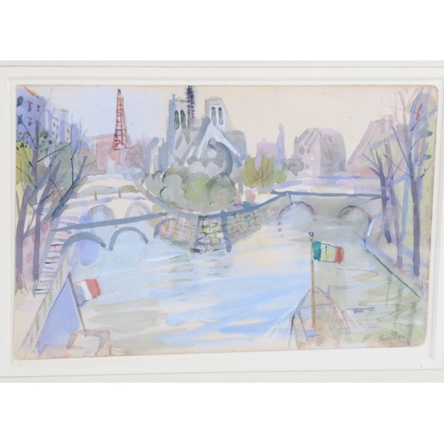 228 - Austin Taylor (1908 - 1992), Paris, watercolour/body colour, signed, 25cm x 34cm, mounted, together ... 