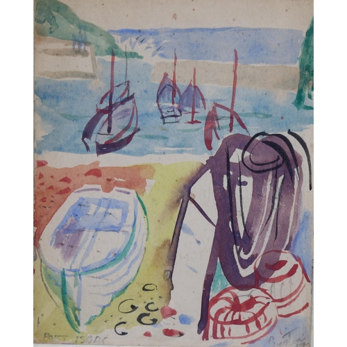 231 - Austin Taylor (1908 - 1992), Port Isaac 1954, 2 watercolours, 17cm x 24cm, and 12 x 10cm, mounted (2... 