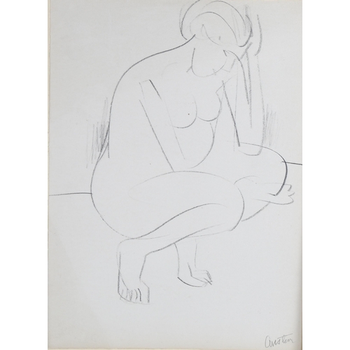 232 - Austin Taylor (1908 - 1992), 2 life study sketches, charcoal on paper, signed, 38cm x 28cm, mounted ... 