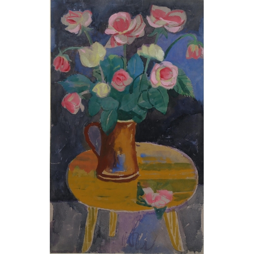 234 - Austin Taylor (1908 - 1992), flowers in a vase, watercolour, 40cm x 25cm, mounted