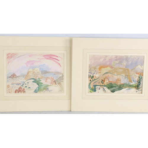 235 - Austin Taylor (1908 - 1992), 2 views of Athens, 1961, watercolour/body colour, signed, 18cm x 25cm, ... 