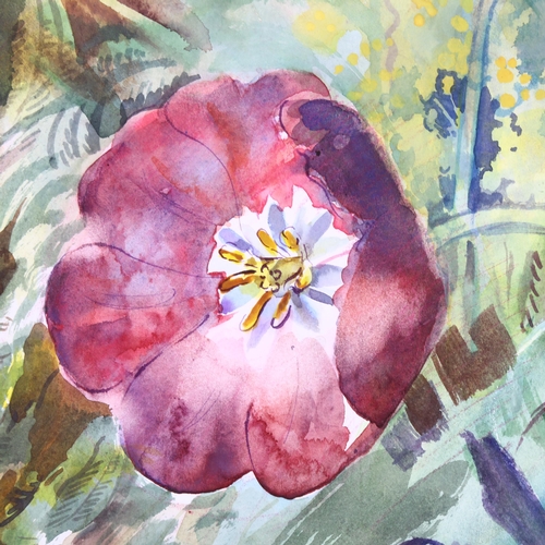 240 - Audrey Macleod, spring flowers, watercolour, signed, 37cm x 52cm, mounted