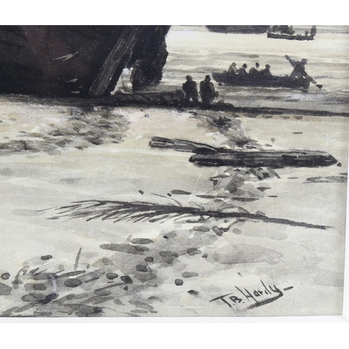 245 - Thomas Bush Hardy (1842 - 1897), shipwreck on the beach, watercolour, signed, 23cm x 34cm, framed