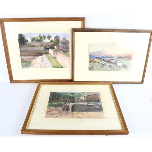 247 - Samuel Bough (1822 - 1878), extensive landscape, watercolour, 21cm x 32cm, framed