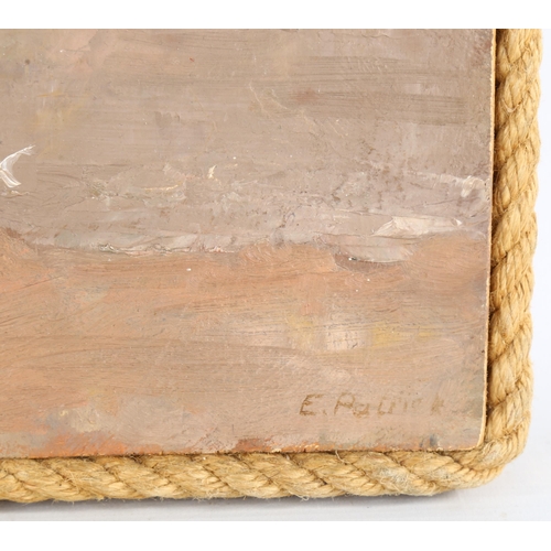 25 - Emily Patrick (born 1959), The Thames Estuary, oil on board, signed, 30cm x 25cm, rope frame, proven... 