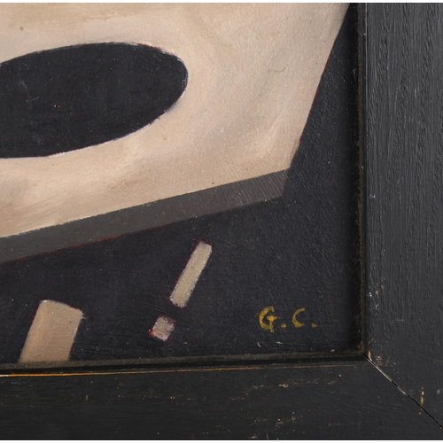 4 - Gus Cummings (born 1943), Stage Play, oil on board, signed with monogram, 22cm x 32cm, framed