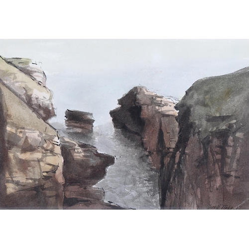 41 - David Tindle (born 1932), coastal view, watercolour, signed, 23cm x 33cm, framed