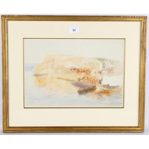 53 - Alfred William Hunt (1830 - 1896), Whitby, watercolour, 26cm x 35cm, framed, provenance: Agnews Lond... 