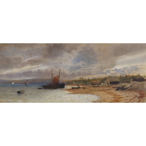 61 - William Henry Millais (1828 - 1899), Isle of Wight, watercolour, signed and dated 1873, 19cm x 47cm,... 