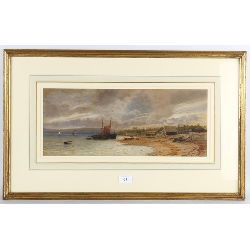 61 - William Henry Millais (1828 - 1899), Isle of Wight, watercolour, signed and dated 1873, 19cm x 47cm,... 