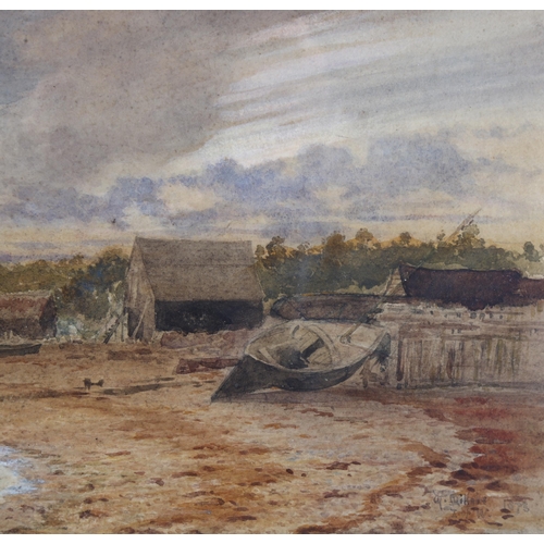 61 - William Henry Millais (1828 - 1899), Isle of Wight, watercolour, signed and dated 1873, 19cm x 47cm,... 