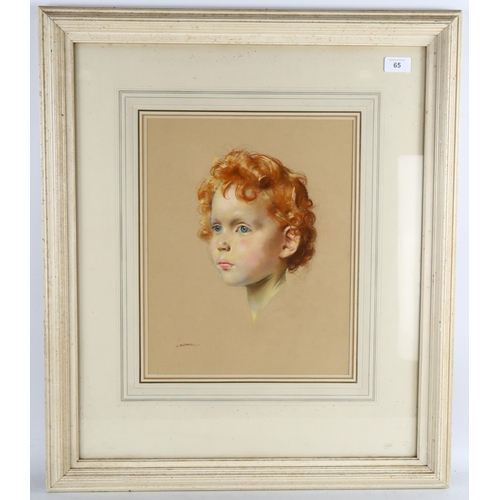 65 - Alfred Kingsley Lawrence (1893 - 1978), portrait of Caroline 1956, coloured pastels, signed, inscrib... 