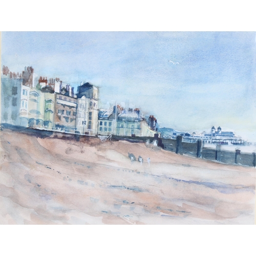 67 - Fred Orchard (1933 - 1999), St Leonards-on-Sea towards Hastings Pier, watercolour, 23cm x 29cm, moun... 