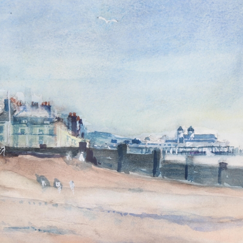 67 - Fred Orchard (1933 - 1999), St Leonards-on-Sea towards Hastings Pier, watercolour, 23cm x 29cm, moun... 