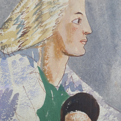 7 - Edna Clarke Hall (1879 - 1979), portrait of woman and child, 39cm x 26cm, framed