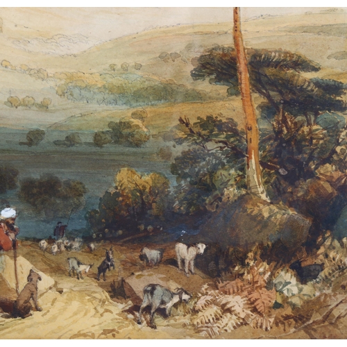 82 - John Wykeham Archer ANWS (1808 - 1864), view towards Jerusalem, signed and dated 1842, 22cm x 34cm, ... 