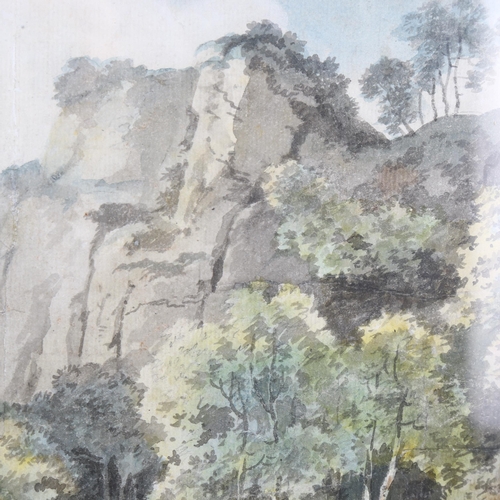 83 - George Barrett RA (1732 - 1784), rocky outcrop, watercolour, 23cm x 36cm, framed