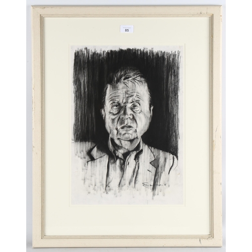 85 - Clare Shenstone (born 1948), study of Francis Bacon, charcoal on paper, signed, provenance: Michael ... 