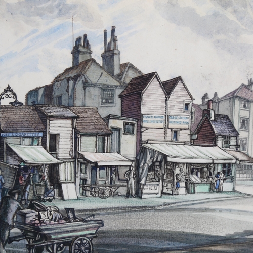 96 - E Owen Jennings (born 1899), Hastings Old Town, early 20th century watercolour, signed, 20cm x 24cm,... 