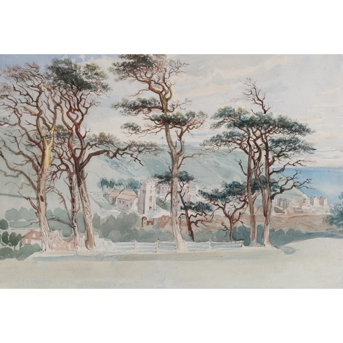 98 - William Henry Brooke ARHA (1772 - 1860), view toward Alls Saints Church Hastings, watercolour, 24cm ... 