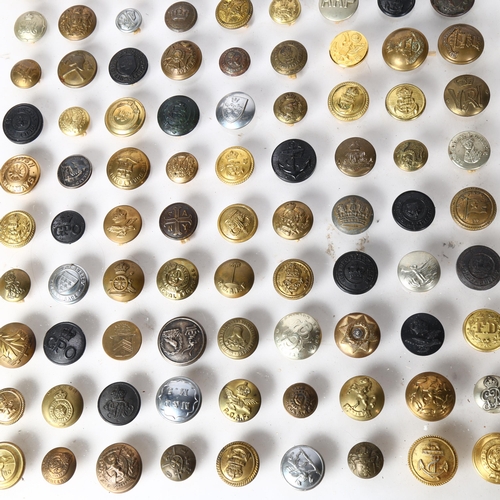 116 - A collection of various buttons, including military, Metropolitan Police, naval, ARP railways etc