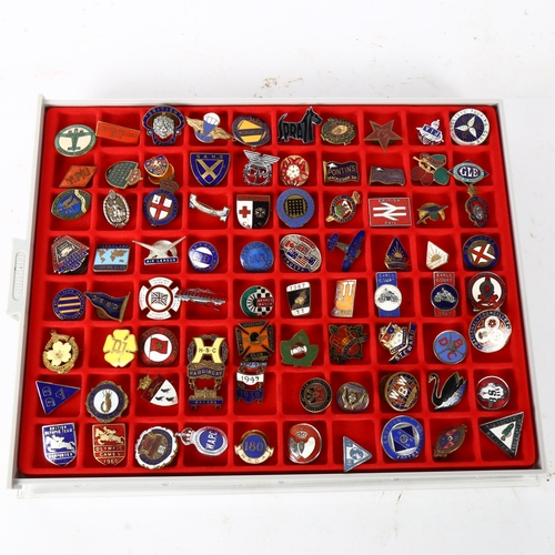 153 - 80 small enamel and other badges, some silver, to include Blood Donor, National Council of Women, MS... 