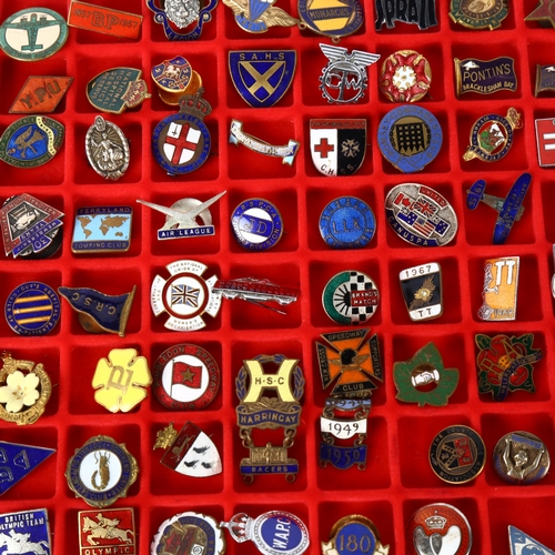 153 - 80 small enamel and other badges, some silver, to include Blood Donor, National Council of Women, MS... 