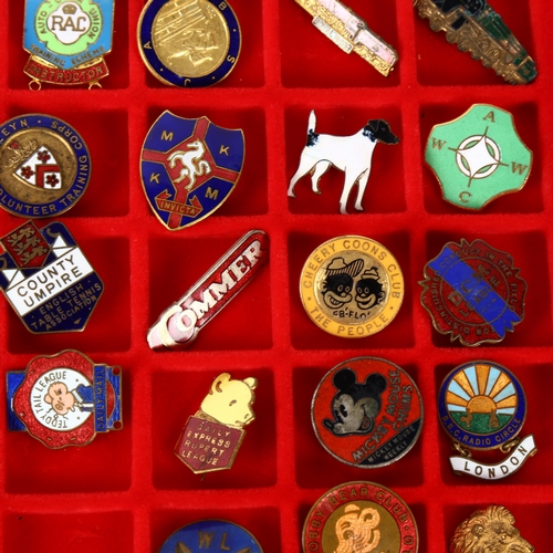 158 - 35 enamel and other badges, to include The Lion Club, County Umpire for English Table Tennis Associa... 