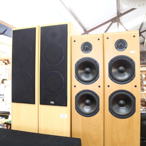 206 - A Fusion Encounte amp FE-402 sub-woofer, a pair of TDL floor standing loud speakers, model Nucleus K... 