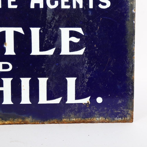 21 - BURSTOW & HEWETT - a Vintage blue and white enamel sign for Burstow & Hewett Auctioneers & Estate Ag... 