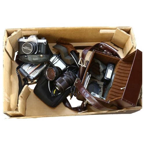 228 - A quantity of various Vintage cameras and accessories, including an Asahi Pentax Spotmatic SP camera... 