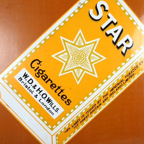 23 - A Vintage Wills's Star enamel advertising sign for Star Cigarettes, issued by the Imperial Tobacco C... 