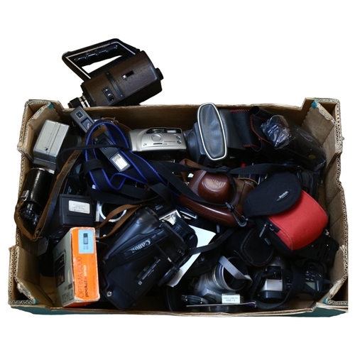 231 - A quantity of various Vintage cameras and equipment, including Canon, Optima, Halina, and various ot... 