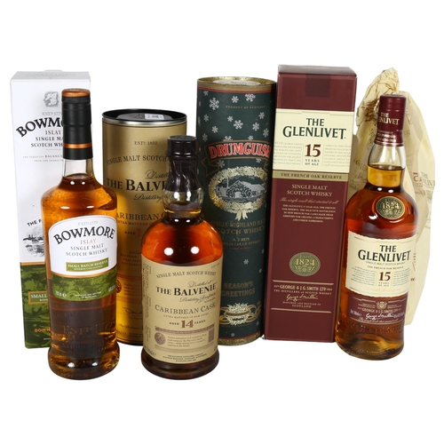 242 - Balbenie, a 700ml single malt Scotch Whisky, Drumguish, a single Highland malt Scotch Whisky, Glenli... 