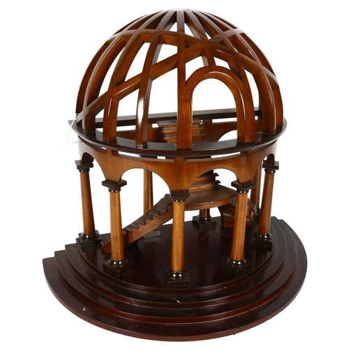 282 - A large carved wood display stand in the form of an observatory, H40cm