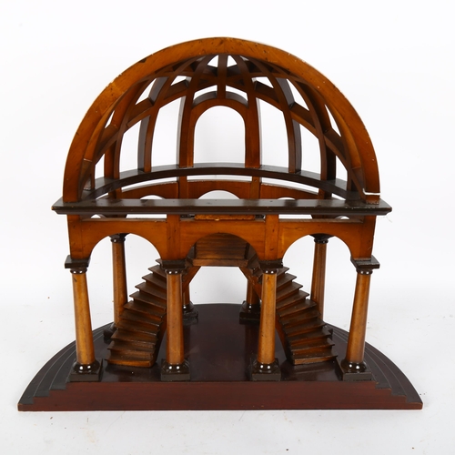 282 - A large carved wood display stand in the form of an observatory, H40cm