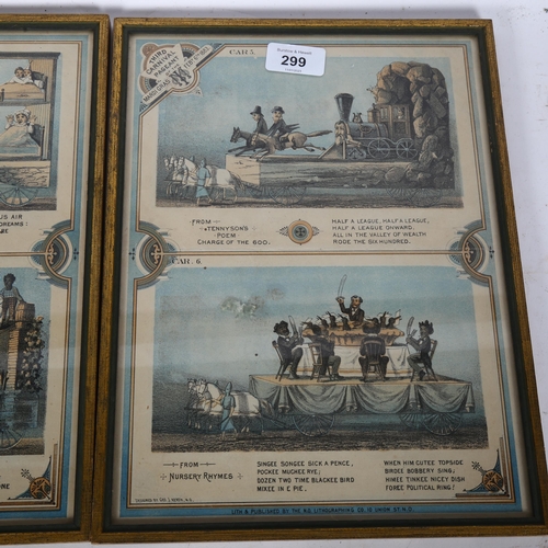 299 - A collection of 8 framed 19th century coloured engravings, depicting scenes from old poems, includin... 