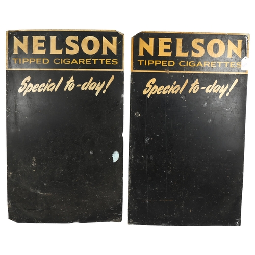 30 - A pair of Vintage printed tin signs for Nelson Tipped Cigarettes, 41 x 69cm