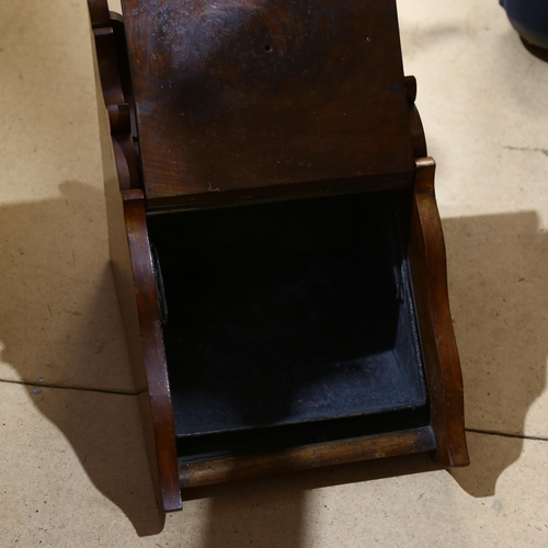 314 - A Vintage mahogany coal scuttle, with brass handles, L45cm, H40cm