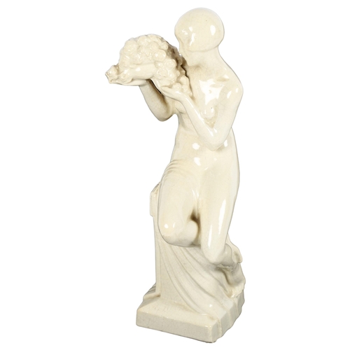 5 - RAYMONDE GUERBE - an Art Deco crackle-glaze ceramic figure 