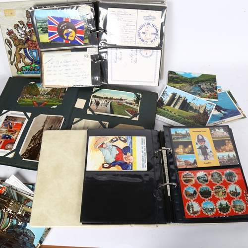 67 - 3 postcard albums, including topographical, greetings, and 1 of later 20th century postcards