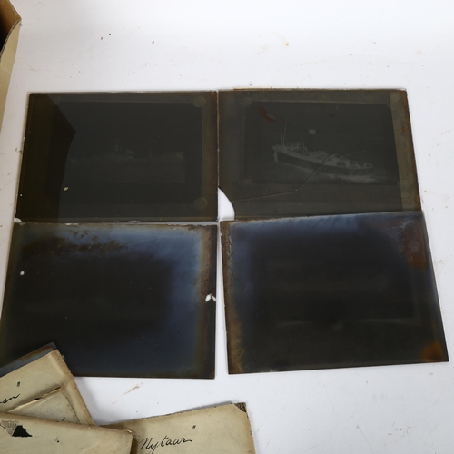 68 - An interesting collection of shipping glass slides, late 19th/early 20th century, to include The Ari... 