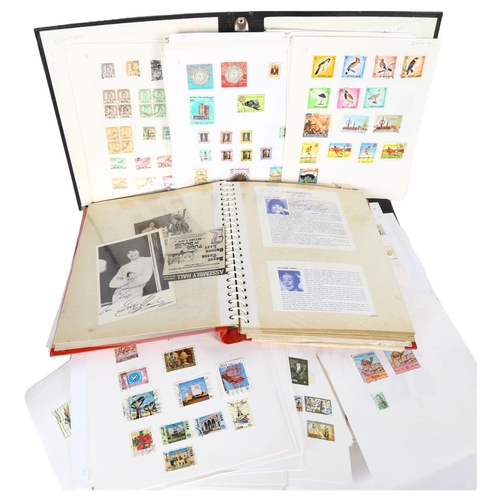 79 - 5 various partially filled stamp albums, a quantity of loose bound stamps