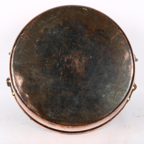 357 - A 19th century 2-handled copper preserve pan, diameter 37cm overall